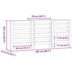 Vidaxl Pokrov za radiator starinski les 205x21,5x83,5cm inženirski les