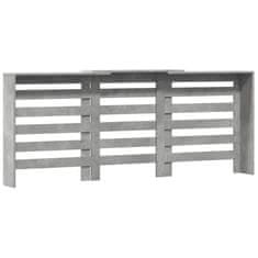 Vidaxl Pokrov za radiator betonsko siv 205x21,5x83,5 cm inženirski les