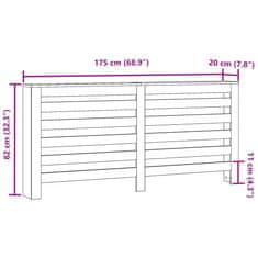 Vidaxl Pokrov za radiator siv sonoma 175x20x82 cm inženirski les