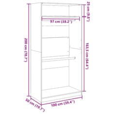 Vidaxl Garderobna omara sonoma hrast 100x50x200 cm iverna plošča