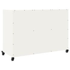 Vidaxl Komoda bela 100,5x39x72 cm hladno valjano jeklo