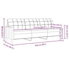 Vidaxl Kavč trosed temno siv 210 cm žamet