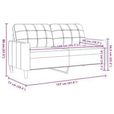 Vidaxl Kavč dvosed rumen 140 cm žamet