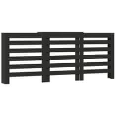 Vidaxl Pokrov za radiator črn 205x21,5x83,5 cm inženirski les