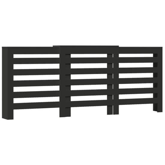 Vidaxl Pokrov za radiator črn 205x21,5x83,5 cm inženirski les