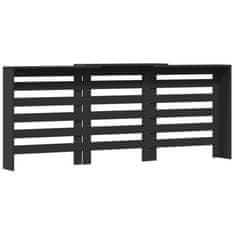 Vidaxl Pokrov za radiator črn 205x21,5x83,5 cm inženirski les