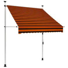 Vidaxl Ročno zložljiva tenda 150 cm oranžna in rjava