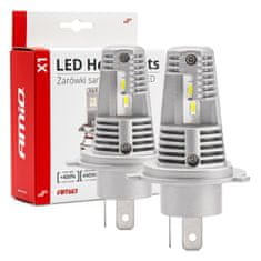 AMIO LED žarnice za avto serija x1 h4/h19 6500k canbus amio-02965