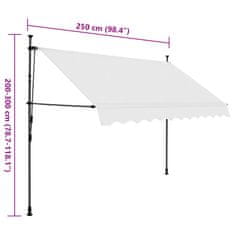 Vidaxl Ročno zložljiva tenda z LED lučkami 250 cm krem