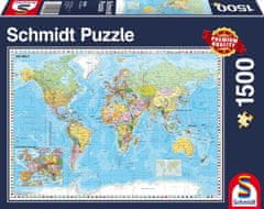 Schmidt Puzzle Politični zemljevid sveta 1500 kosov