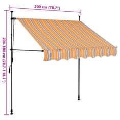 Vidaxl Ročno zložljiva tenda z LED lučkami 200 cm rumena in modra