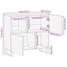 Vidaxl Komoda 80x34x75 cm trden robusten mangov les