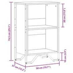 Vidaxl Knjižna omara črna 50x31x74,5 cm inženirski les