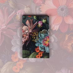 NOTIQUE Tedenski magnetni dnevnik Flowers 2025, 13 x 21 cm