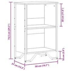 Vidaxl Knjižna omara sonoma hrast 50x31x74,5 cm inženirski les