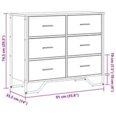 Vidaxl Predalnik črn 91x35,5x74,5 cm inženirski les