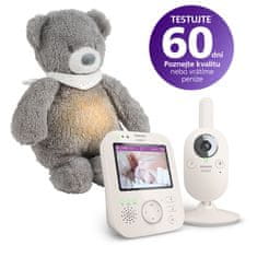 Philips Avent Video otroški monitor SCD891/26+NATTOU Sleepy Bear Grey 0m+