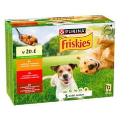 Friskies ADULT Multipack 12x85g govedina+piščanec+jagnjetina v želeju