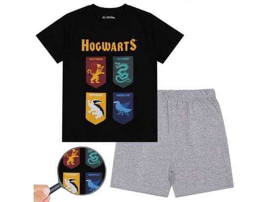 sarcia.eu Harry Potter Fantovska pižama s kratkimi rokavi, črno-siva poletna pižama