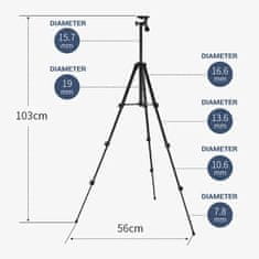 MG Tripod stojalo + bluetooth daljinec, črna