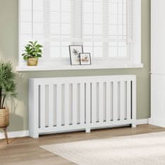 shumee Pokrov za radiator bel 175x20x82 cm inženirski les