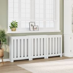 shumee Pokrov za radiator bel 205x21,5x83,5 cm inženirski les