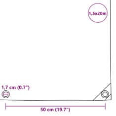 Vidaxl Ponjava 650 g/m² 1,5x20 m modra