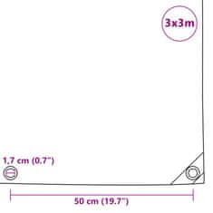 Vidaxl Zaščitna ponjava 650 g/m² 3x3 m zelena