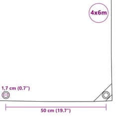 Vidaxl Ponjava 650 g/m² 4x6 m siva