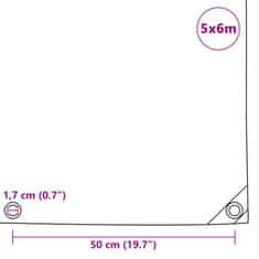 Vidaxl Ponjava 650 g/m² 5x6 m bela