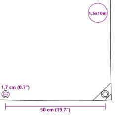 Vidaxl Zaščitna ponjava 650 g/m²0 1,5x10 m črna