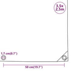 Vidaxl Zaščitna ponjava 650 g/m² 3,5x2,5 m črna