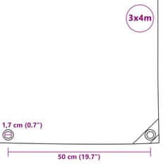 Vidaxl Zaščitna ponjava 650 g/m² 3x4 m zelena