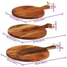 Vidaxl Deska za rezanje 3 kosi trden akacijev les
