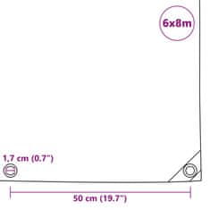 Vidaxl Ponjava 650 g/m² 6x8 m modra