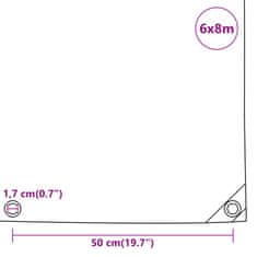 Vidaxl Zaščitna ponjava 650 g/m² 6x8 m črna