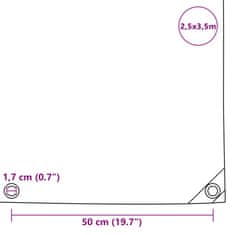 Vidaxl Ponjava 650 g/m² 2,5x3,5 m bela