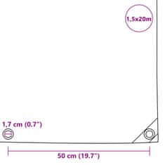 Vidaxl Ponjava 650 g/m² 1,5x20 m siva