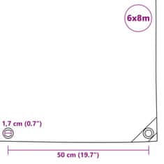 Vidaxl Ponjava 650 g/m² 6x8 m bela