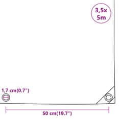 Vidaxl Zaščitna ponjava 650 g/m² 3,5x5 m črna