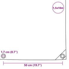 Vidaxl Ponjava 650 g/m² 1,5x10 m modra