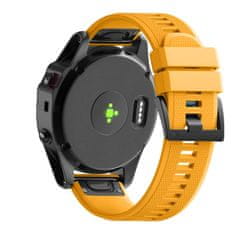 BStrap Silicone Acton pašček za Garmin Fenix 5 / 6 / 6 Pro / 7 / 8 47mm / E, yellow amber