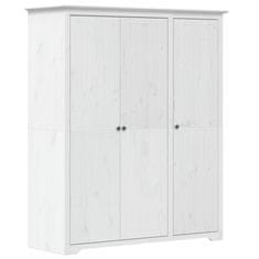 Vidaxl Garderobna omara BODO bela 146x53,5x173 cm trdna borovina