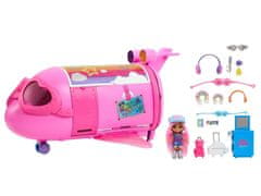 Toys Różowy tęczowy samolot Barbie Extra Fly Minis lalka pilotka ZA5092