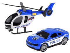 Toys Komplet policijskih vozil avto helikopter zvočna luč ZA4626