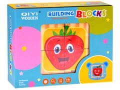 Toys Leseni bloki Sadje Puzzle 4 bloki 6 slik ZA4793