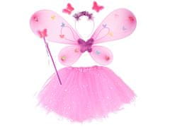 Toys Svetlo roza bleščeče Little Fairy Wings Butterfly Ball Costume ZA4805 JR