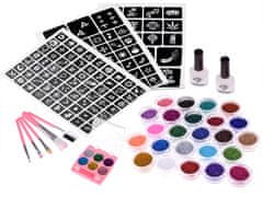 Toys Glitter tattoos veliki set za tetoviranje 24 barvnih šablon ZA4785