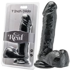 Miramarket Črn dildo s testisi Get Real Black 7''