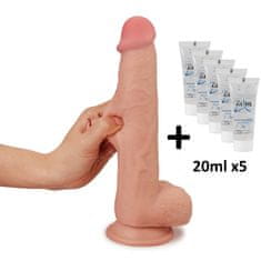 Lovetoy Dildo s priseskom Sliding Skin Dual Layer 24 cm Lovetoy + lubrikant Just Glide 5 x 20 ml